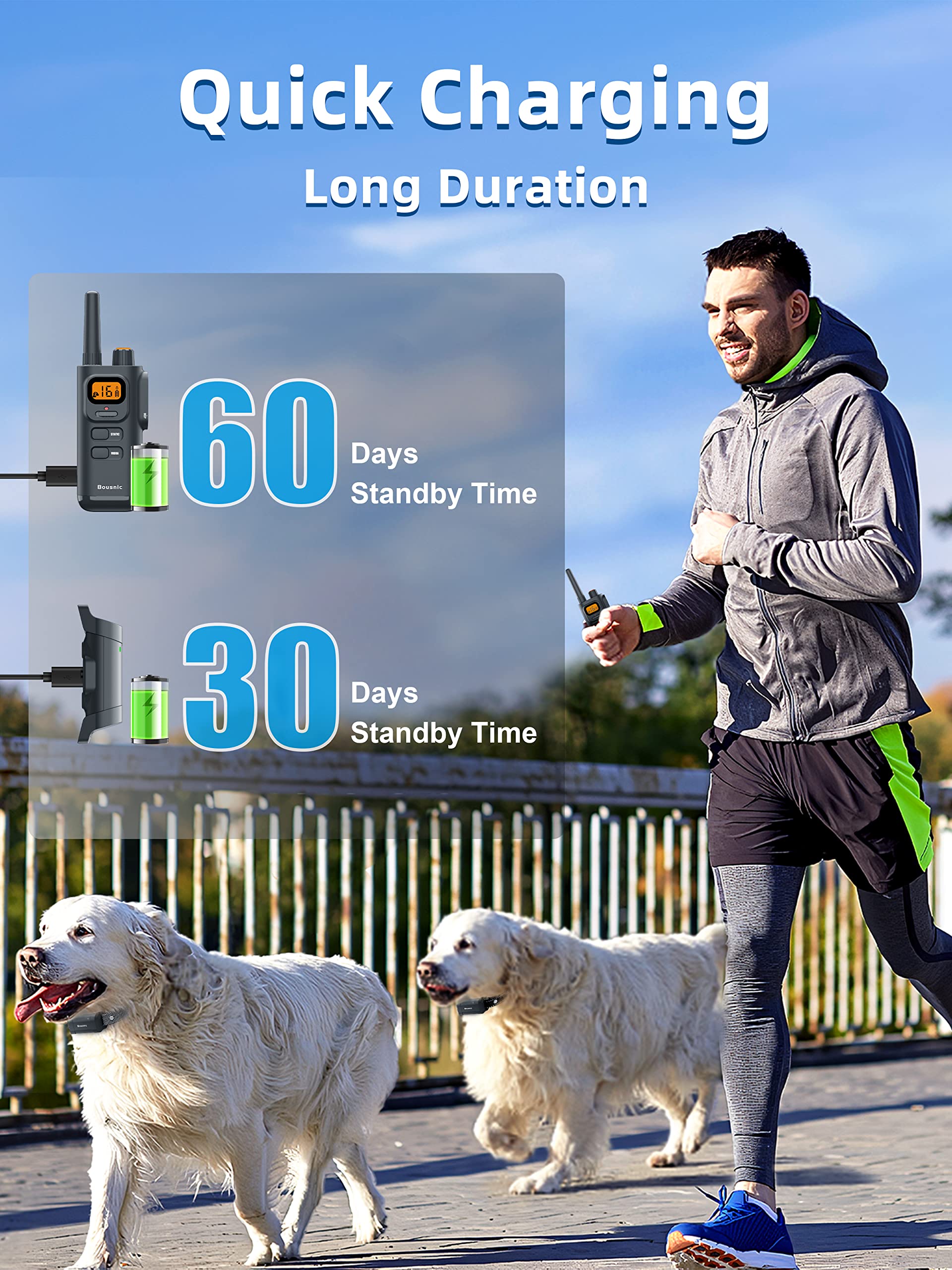 Dog Training Collar with Remote - 4000ft Waterproof Dog Shock Collars 2 Dogs for Large Medium Small Dogs Rechargeable E Collars for Dogs Training with Beep Vibration Humane Shock(1-16) Mode