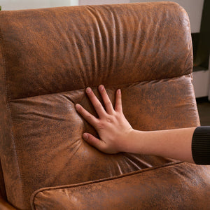 High Back Microfiber Rustic Mid Century Modern Accent Chair, Soild Wood Padding Lounge Armchairs Side Sitting Chairs for Living Room, Bedroom, Guest Room