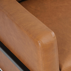 Modern Metal Frame Accent Chair| Home Décor|Accent Chairs for Living Room & Bedroom - Carmel Faux Leather