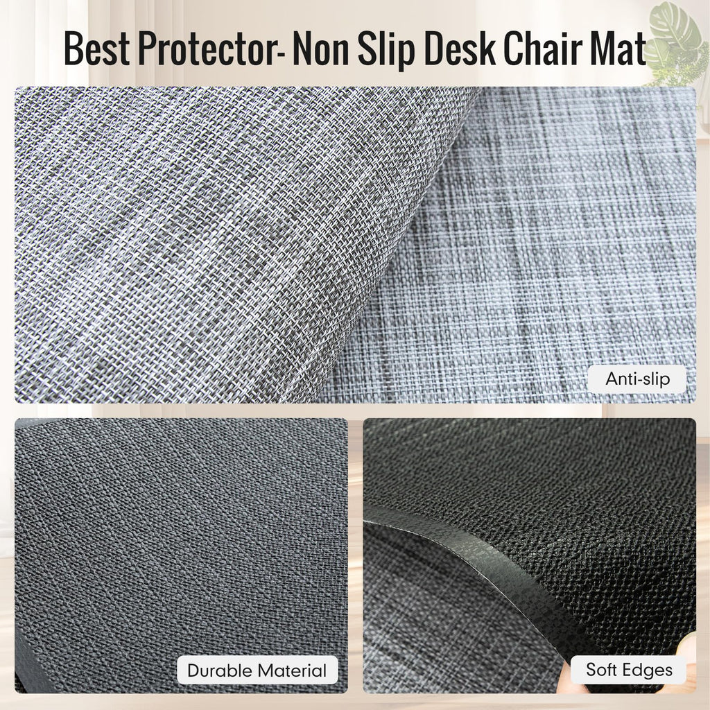 Office Chair Mat,40"x55" Anti-Slip Waterproof Hardwood Floor Chair Mat,Heavy Duty Floor Protector Rolling Chairs for Home Office(Grey)