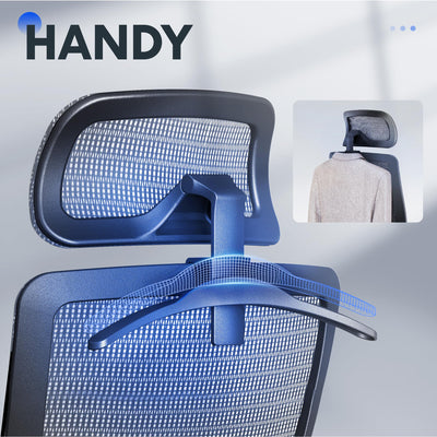 Ergonomic Office Chair, High Back Mesh Swivel Computer Chair, Executive Office Desk Chairs, with Adjustable Lumbar Support/2D Headrest/Lockable Backrest, OC3 Air, Gray