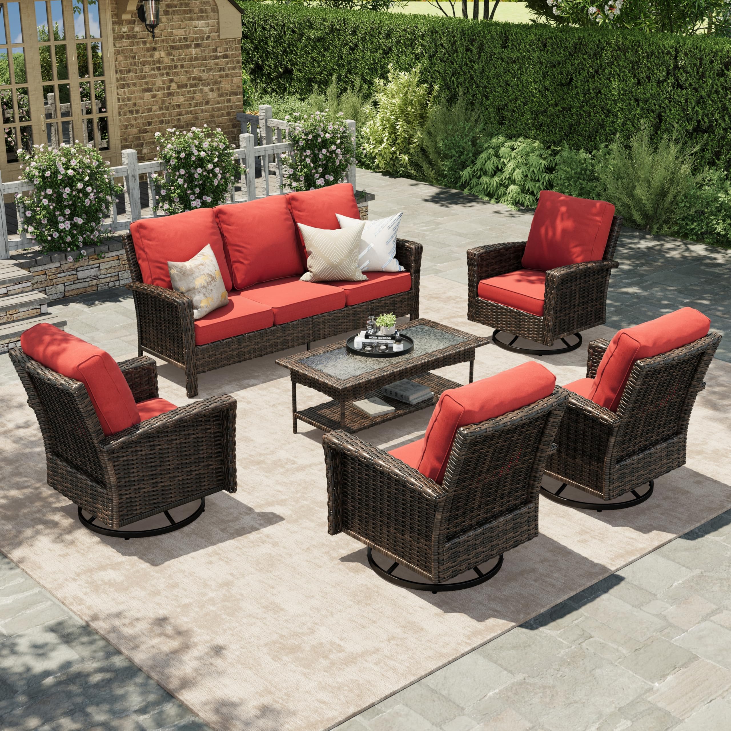 Red Patio Furniture Set, 35