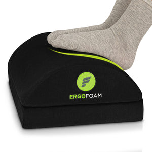 Foot Rest for Under Desk at Work Adjustable - Chiropractor-Endorsed, High-Density Foam, Velvet (Black)