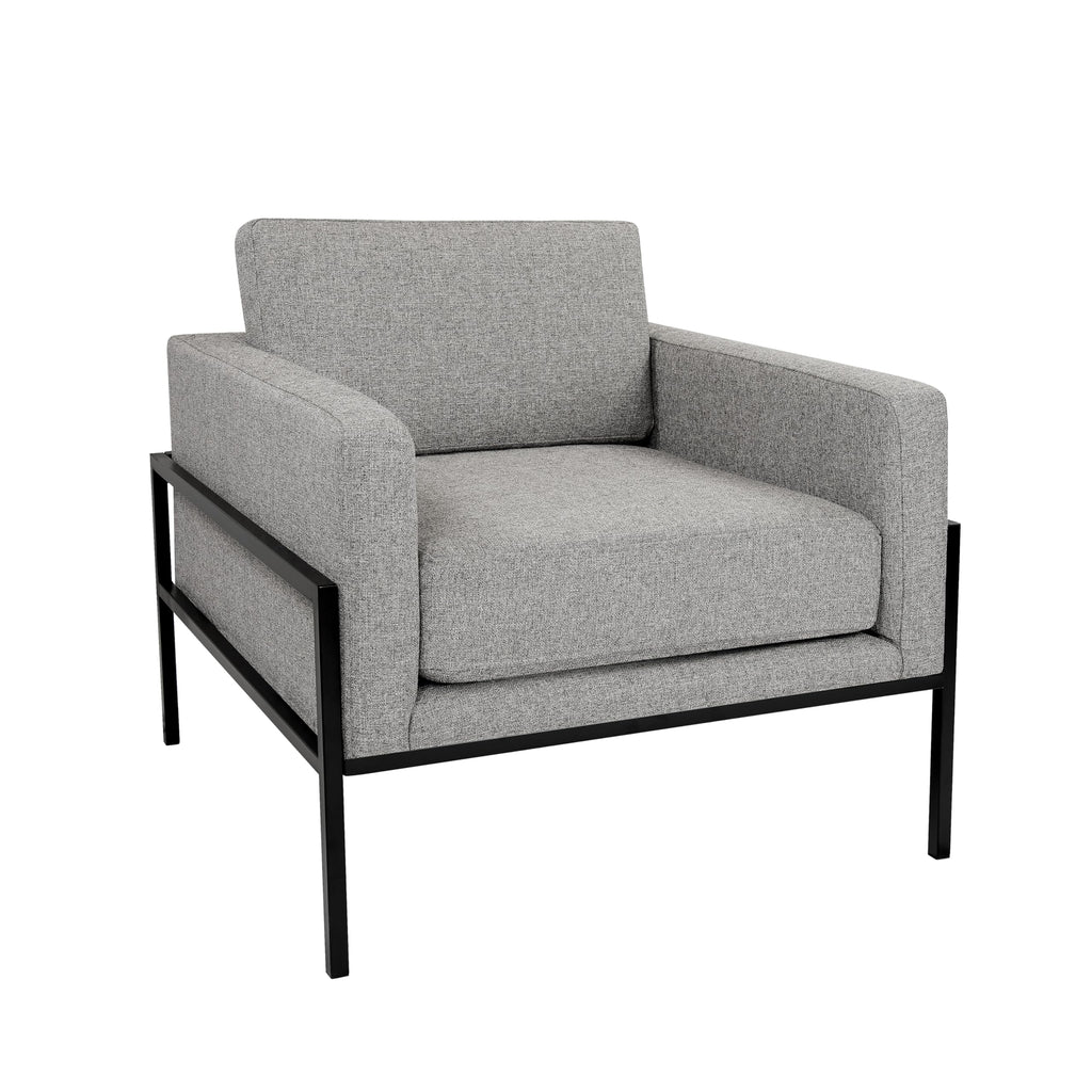 Modern Metal Frame Accent Chair| Home Décor|Accent Chairs for Living Room & Bedroom - Sustainable Gray Woven