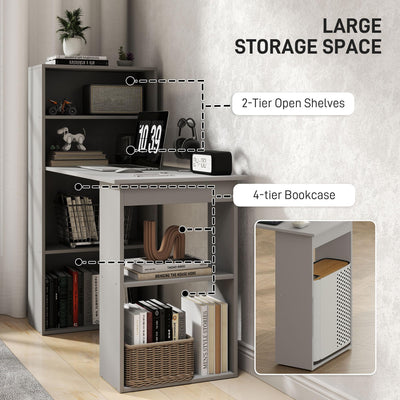 Modern Home Office Desk with 6-Tier Storage Shelves, 47