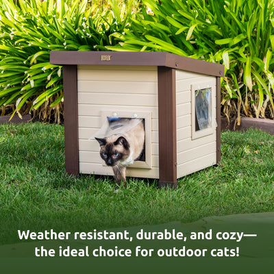 Outdoor Cat House, Weather‑Resistant, Dual Door Flaps, 21