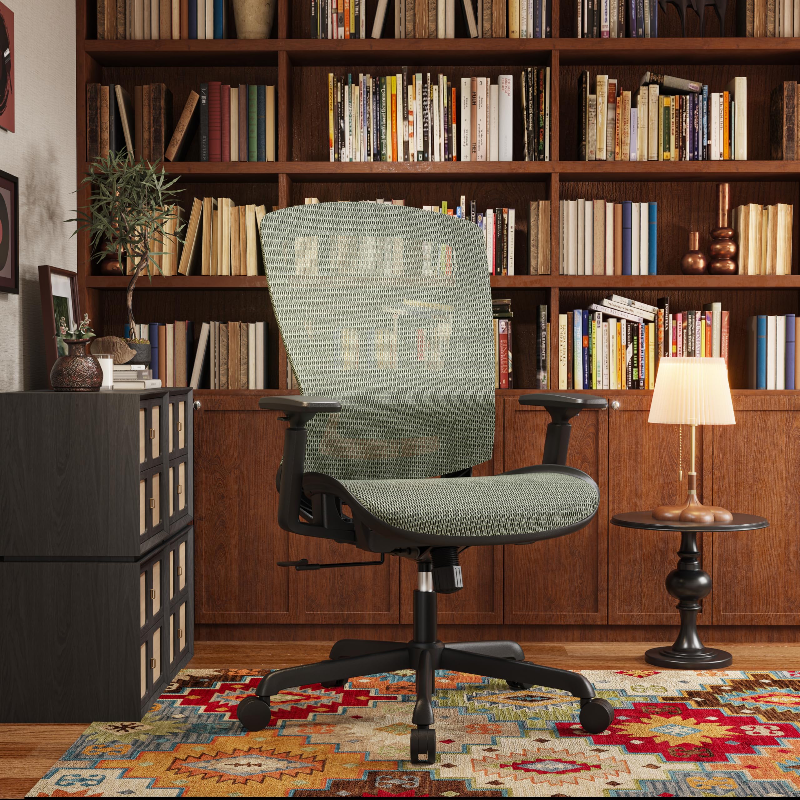 Mesh Office Chair,Ergonomic Computer Desk Chair,Sturdy Task Chair- Adjustable Lumbar Support & Armrests,Tilt Function,Comfort Wide Seat,Swivel Home Office Chair