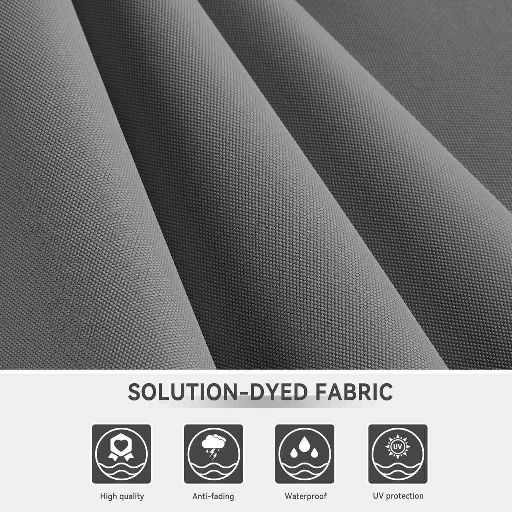 10 X 13 FT Cantilever Outdoor Patio Umbrella with Base Included Large Heavy Duty 360° Rotation Double Top Offset Rectangular Umbrellas with Led Lights for Backyard Outside Deck,Grey