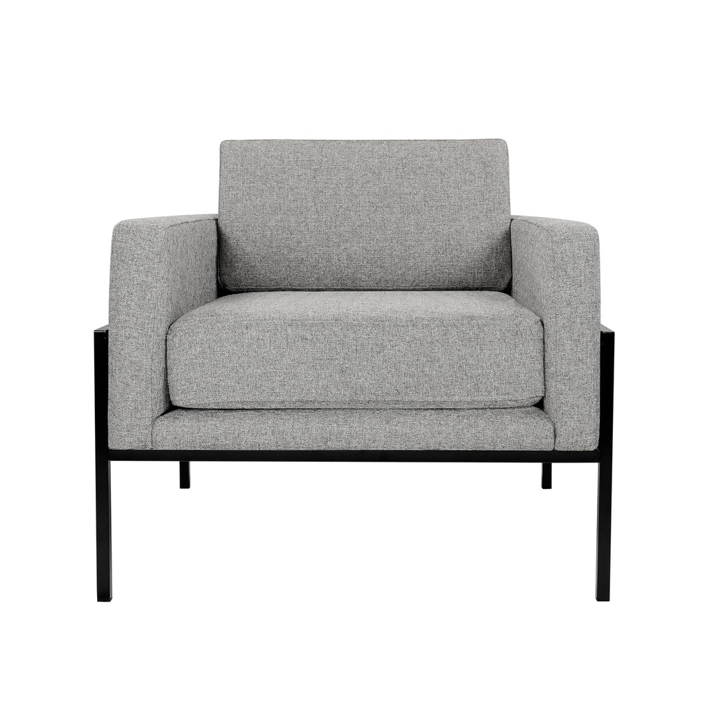 Modern Metal Frame Accent Chair| Home Décor|Accent Chairs for Living Room & Bedroom - Sustainable Gray Woven