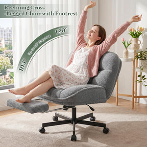Criss Cross Office Chair with Foot Rest, 26.77