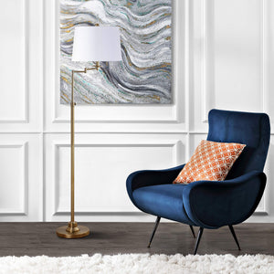 Lighting Collection Nadia Traditional Farmhouse Swivel Swing Arm Gold 64-inch Adjustable Height Living Room Bedroom Home Office Standing Floor Lamp (LED Bulb Included)