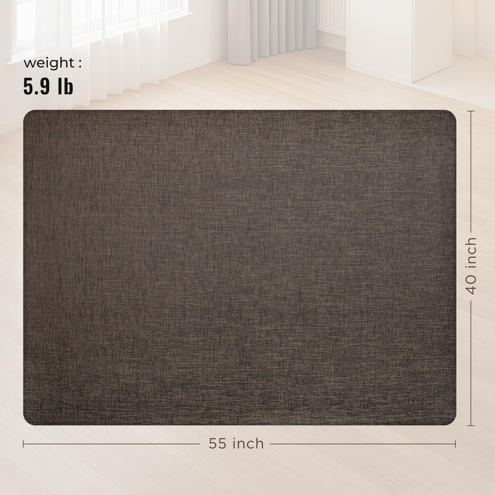Office Chair Mat,40"x55" Anti-Slip Waterproof Hardwood Floor Chair Mat,Heavy Duty Floor Protector Rolling Chairs for Home Office(Coffee)