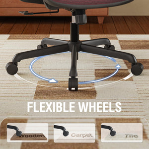 Office Chair,Ergonomic Computer Desk Chair,Sturdy Task Chair- Adjustable Lumbar Support & Armrests,Tilt Function,Comfort Wide Seat,Swivel Home Office Chair
