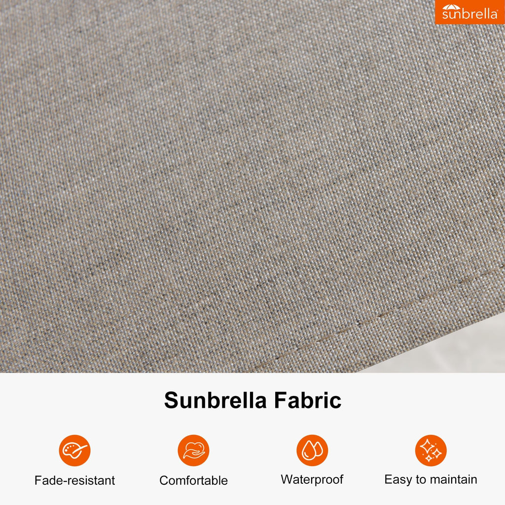 12' X 12' Patio Large Cantilever Umbrella Outdoor Square Wood Umbrellas Offset Umbrella Heavy Duty Sun Umbrellas for Garden Deck Pool, Heather Taupe