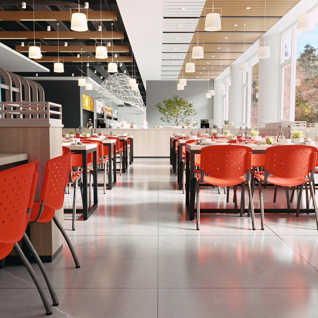 HERCULES -5 Pack 880 lb. Capacity Orange Plastic Stack Chair | Comfortable Seating with Durable Design