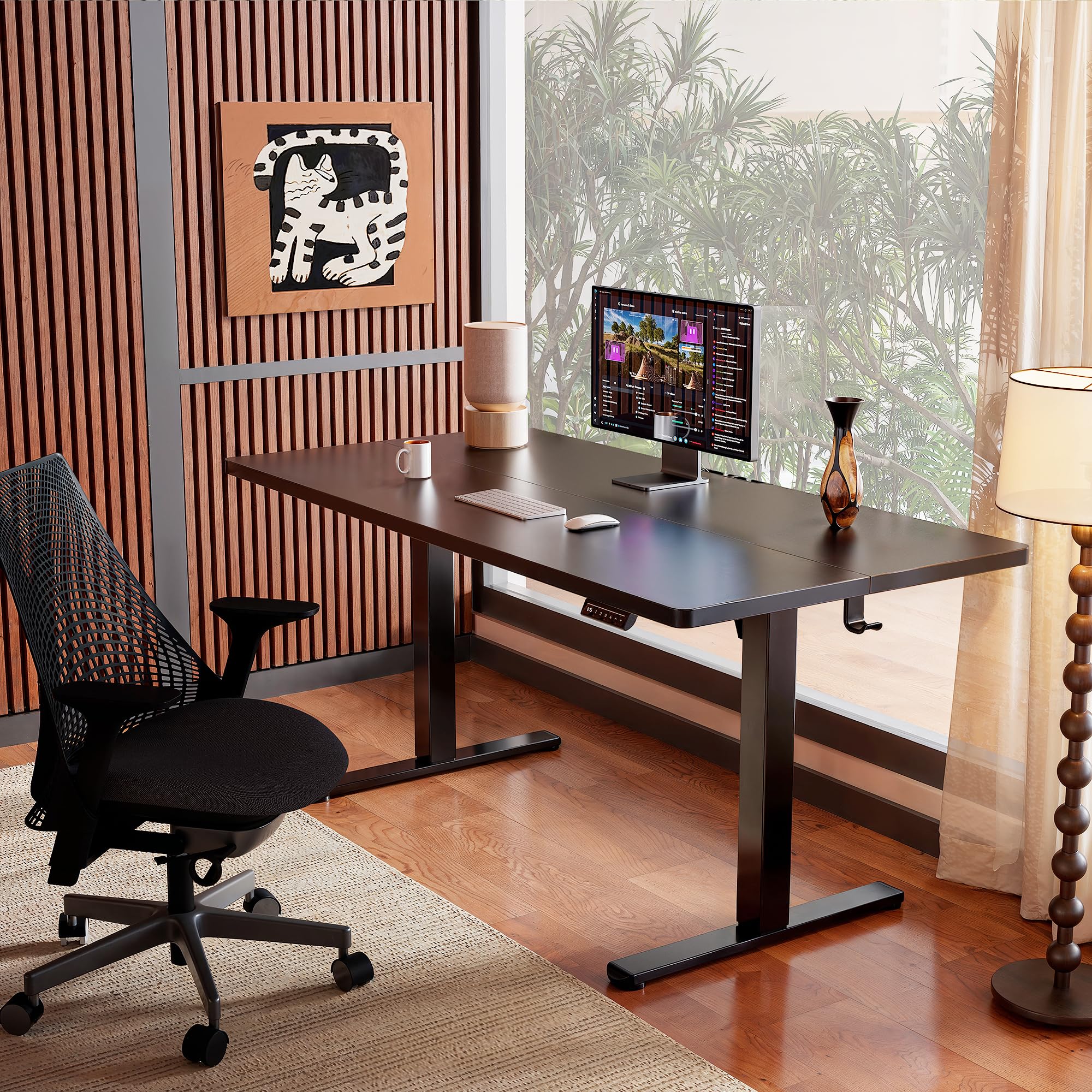 Height Adjustable Electric Standing Desk, 32 x 19 Inches Sit Stand up Desk, Memory Computer Home Office Desk, Black