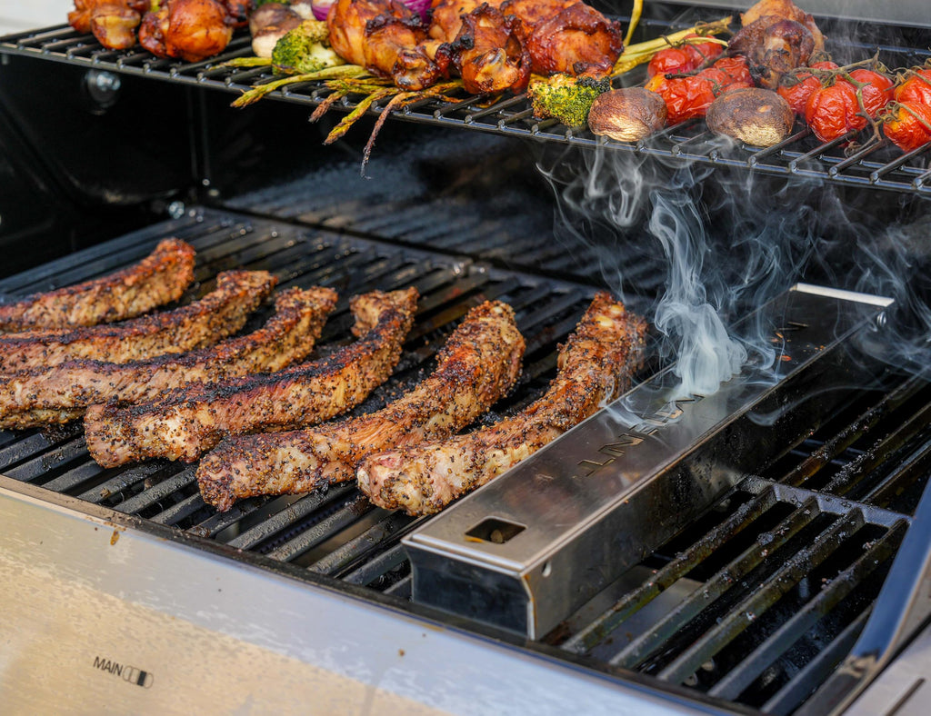 4-Burner Liquid Propane Gas Smart bbq Grill Denali 425 with Stainless Steel Smoke Box(2 Items)