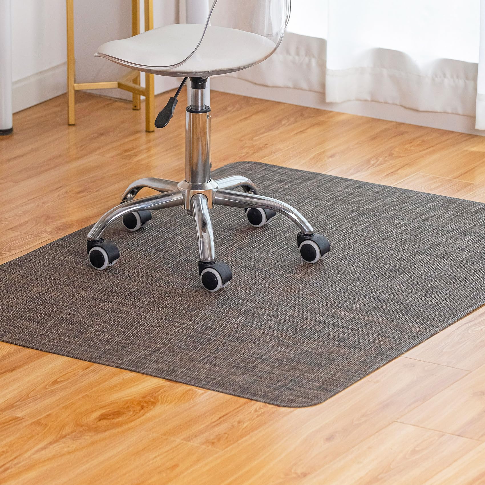 Office Chair Mat for Hardwood Floor Under Desk Computer Rolling Chair Mat for Wood/Tile Floor Non-Slip Heavy Duty Desk Rug PVC Plastic Hard Floor Protector 36