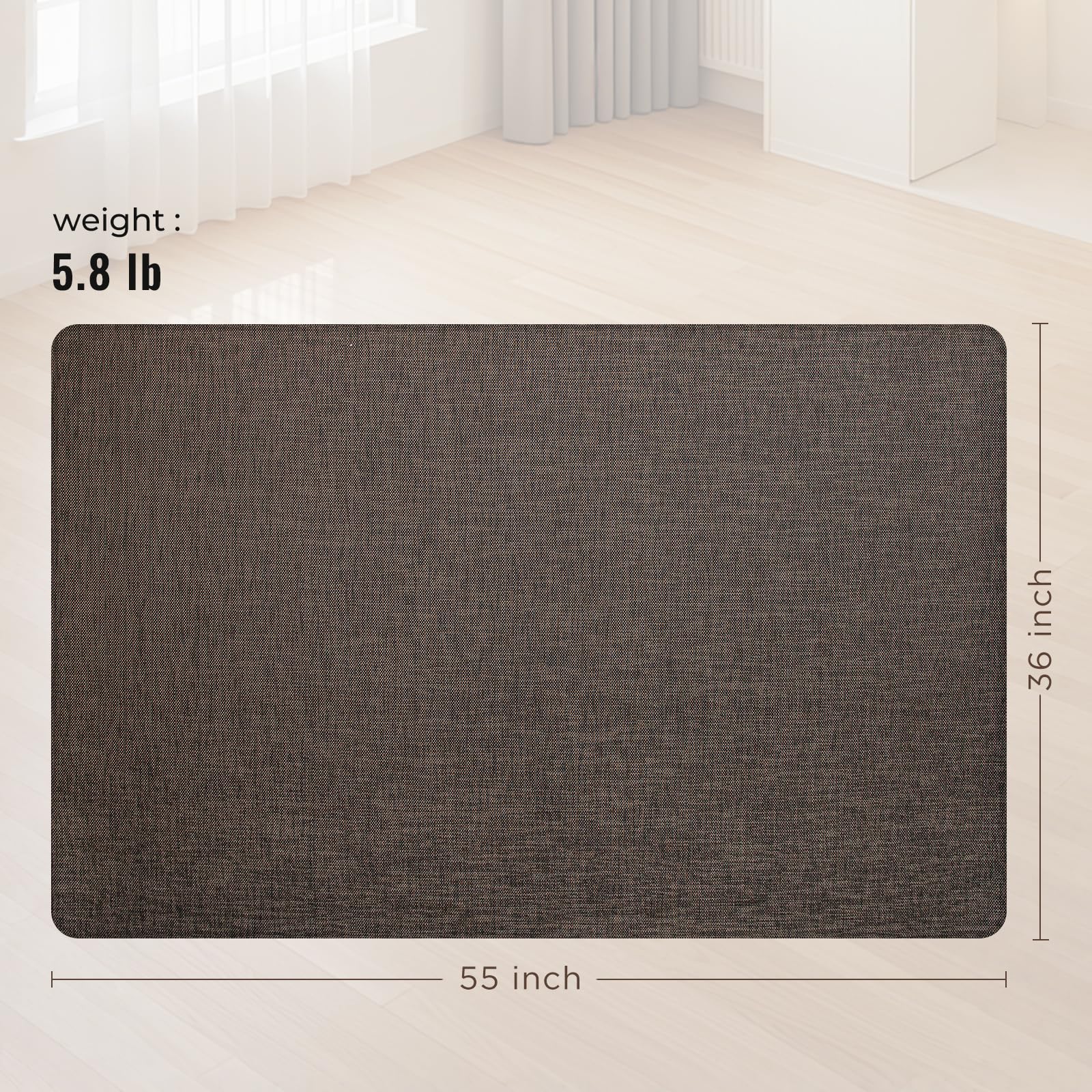 Office Chair Mat,36"x55" Anti-Slip Waterproof Hardwood Floor Chair Mat,Heavy Duty Floor Protector Rolling Chairs for Home Office(Coffee)
