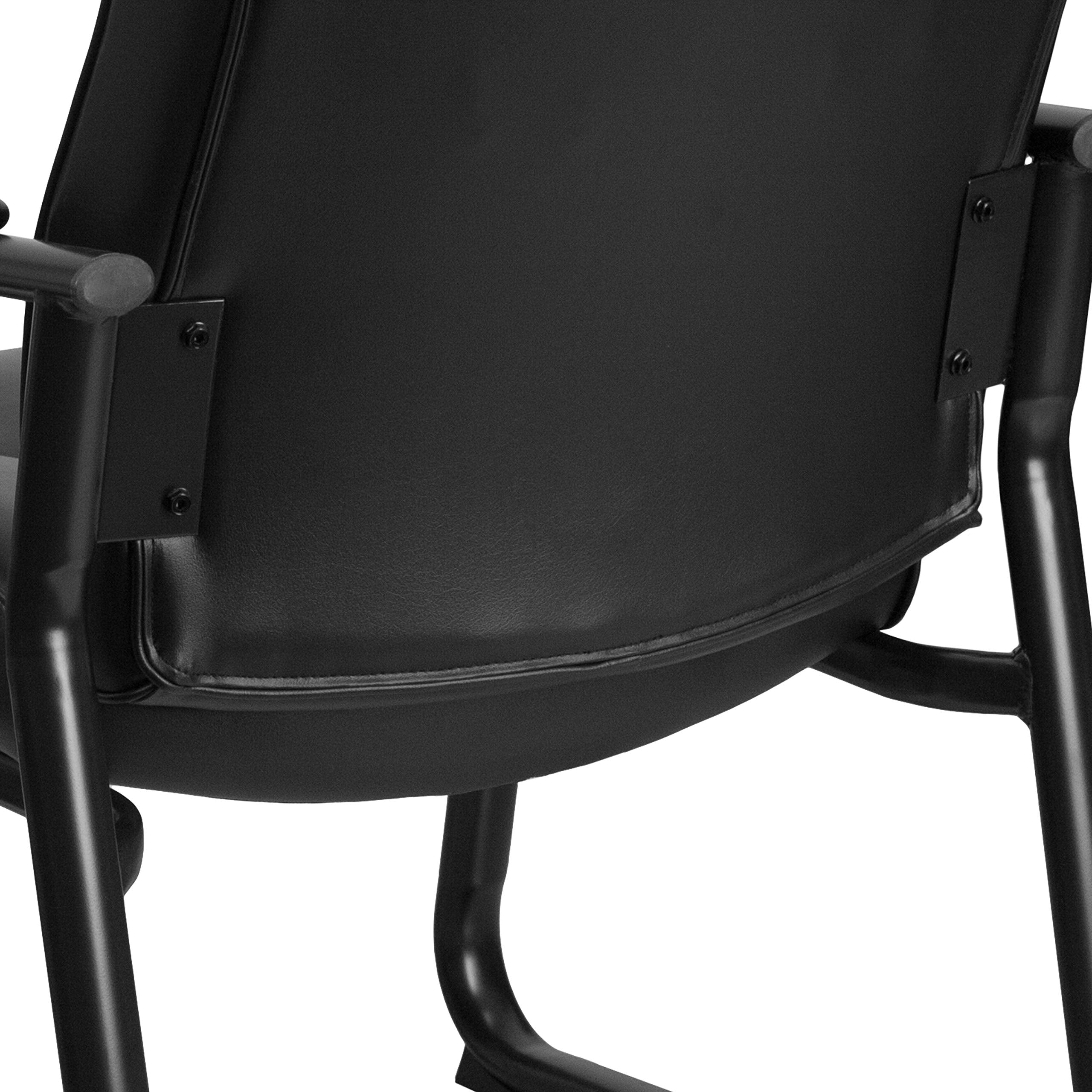 Hercules Series Big & Tall LeatherSoft Executive Side Reception Chair, Padded Lobby Chair with 500-lb. Static Weight Capacity, Black