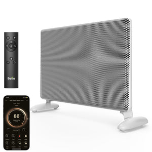 Infrared Space Heater Indoor Use, Large Room Panel Heater with Programmable Thermostat, WIFI App Control,Portable Stand or Wall Mount,Energy Efficient Smart Quiet Heater,Work with Alexa,White