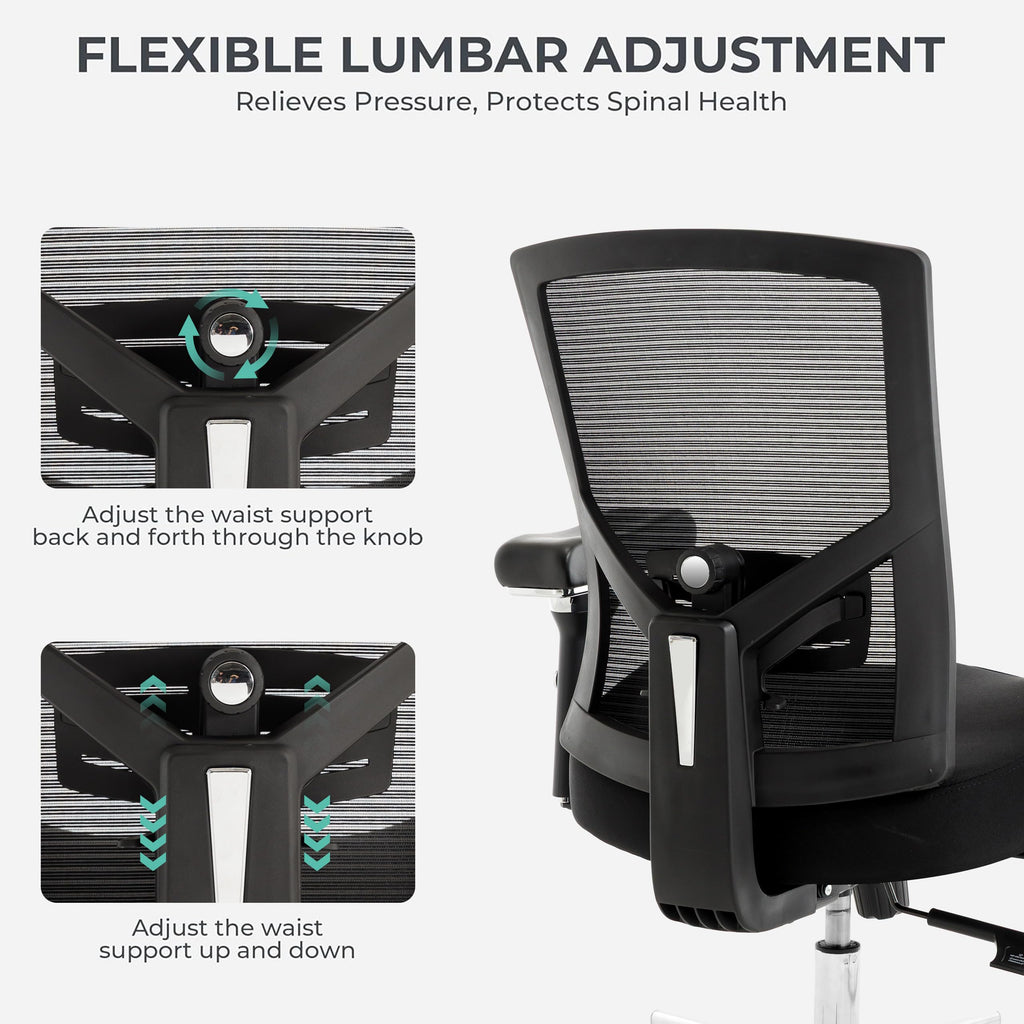 Big and Tall Office Chair 700lbs with Ergonomic W Wide Thick Seat Cushion, Oversized Mesh Desk Chair with Adjustable Lumbar for Heavy People, Computer Chair with Upgraded Adjustable 4D Armrest