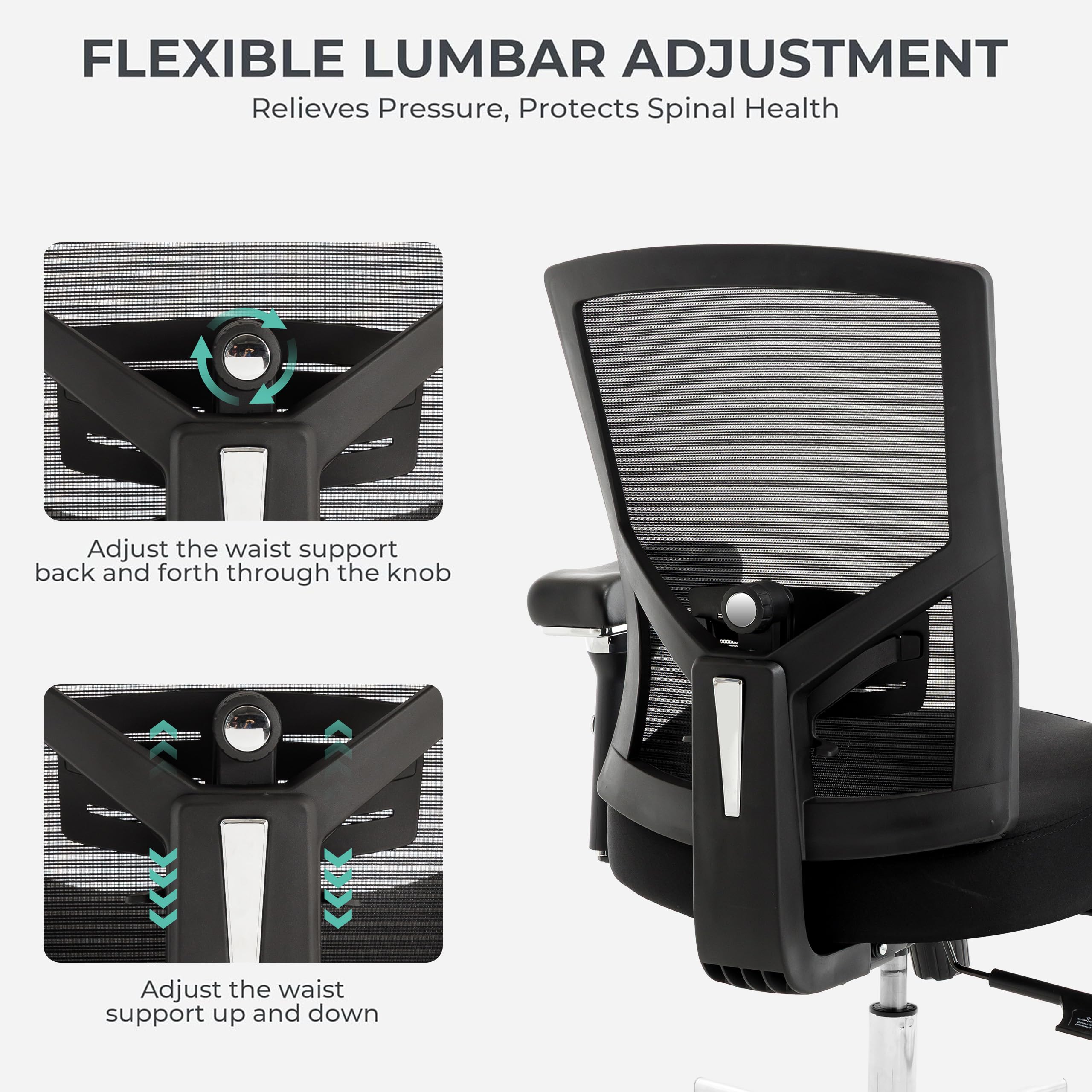 Big and Tall Office Chair 700lbs with Ergonomic W Wide Thick Seat Cushion, Oversized Mesh Desk Chair with Adjustable Lumbar for Heavy People, Computer Chair with Upgraded Adjustable 4D Armrest