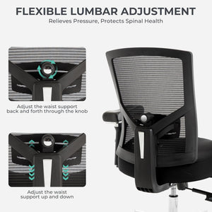 Big and Tall Office Chair 700lbs with Ergonomic W Wide Thick Seat Cushion, Oversized Mesh Desk Chair with Adjustable Lumbar for Heavy People, Computer Chair with Upgraded Adjustable 4D Armrest