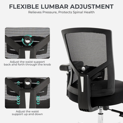 Big and Tall Office Chair 700lbs with Ergonomic W Wide Thick Seat Cushion, Oversized Mesh Desk Chair with Adjustable Lumbar for Heavy People, Computer Chair with Upgraded Adjustable 4D Armrest