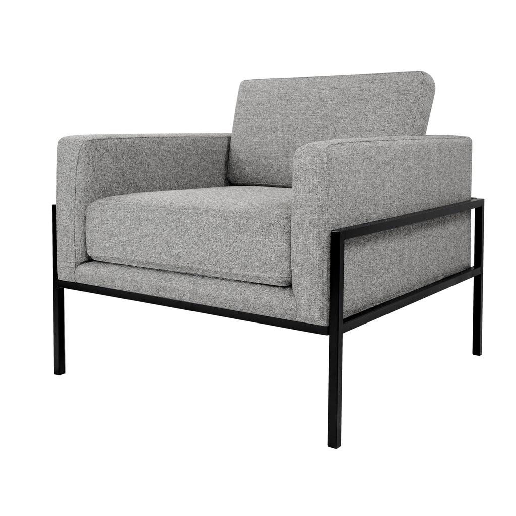 Modern Metal Frame Accent Chair| Home Décor|Accent Chairs for Living Room & Bedroom - Sustainable Gray Woven