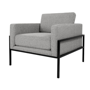Modern Metal Frame Accent Chair| Home Décor|Accent Chairs for Living Room & Bedroom - Sustainable Gray Woven