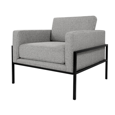 Modern Metal Frame Accent Chair| Home Décor|Accent Chairs for Living Room & Bedroom - Sustainable Gray Woven