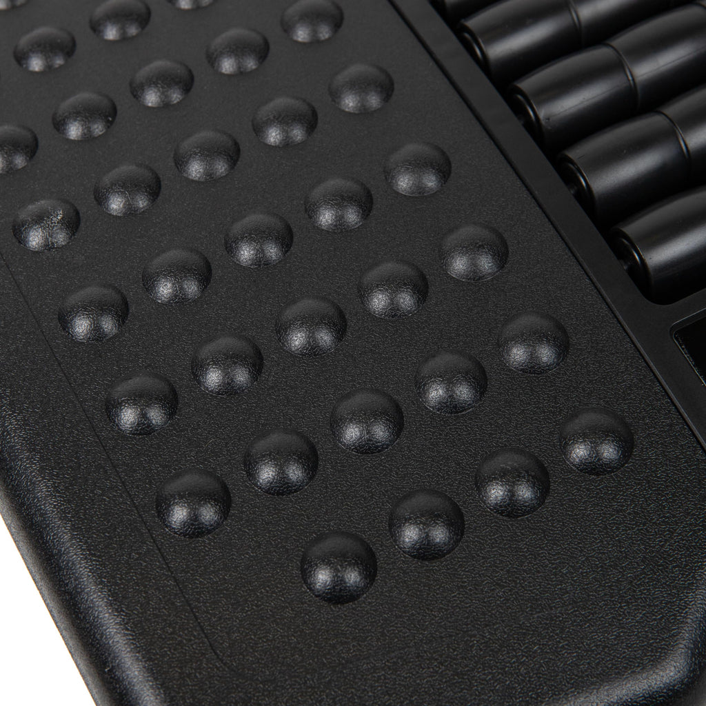 Adjustable Height Ergonomic Foot Rest with Massage Rollers, Black