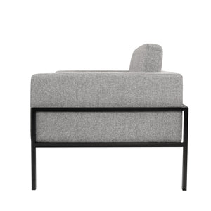Modern Metal Frame Accent Chair| Home Décor|Accent Chairs for Living Room & Bedroom - Sustainable Gray Woven