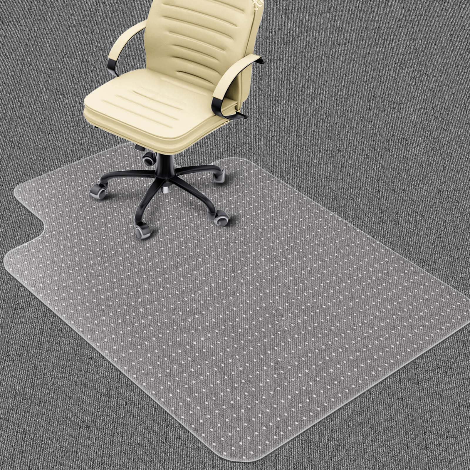 Heavy Duty Office Chair Mat for Carpet Floors & Desk Mat for Carpeted Floors - Clear Floor Protector with Extended Lip | Slip-Resistant, Easy Glide 36