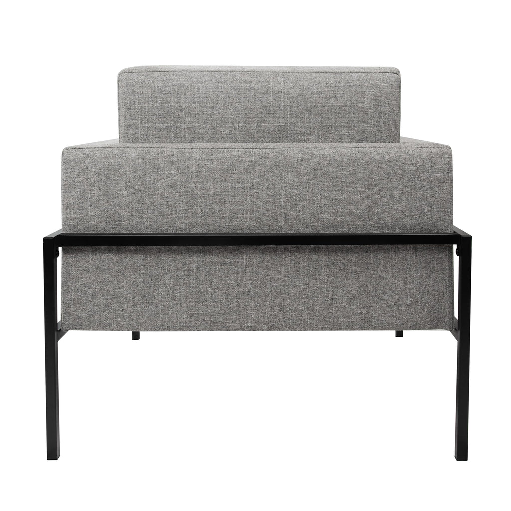 Modern Metal Frame Accent Chair| Home Décor|Accent Chairs for Living Room & Bedroom - Sustainable Gray Woven