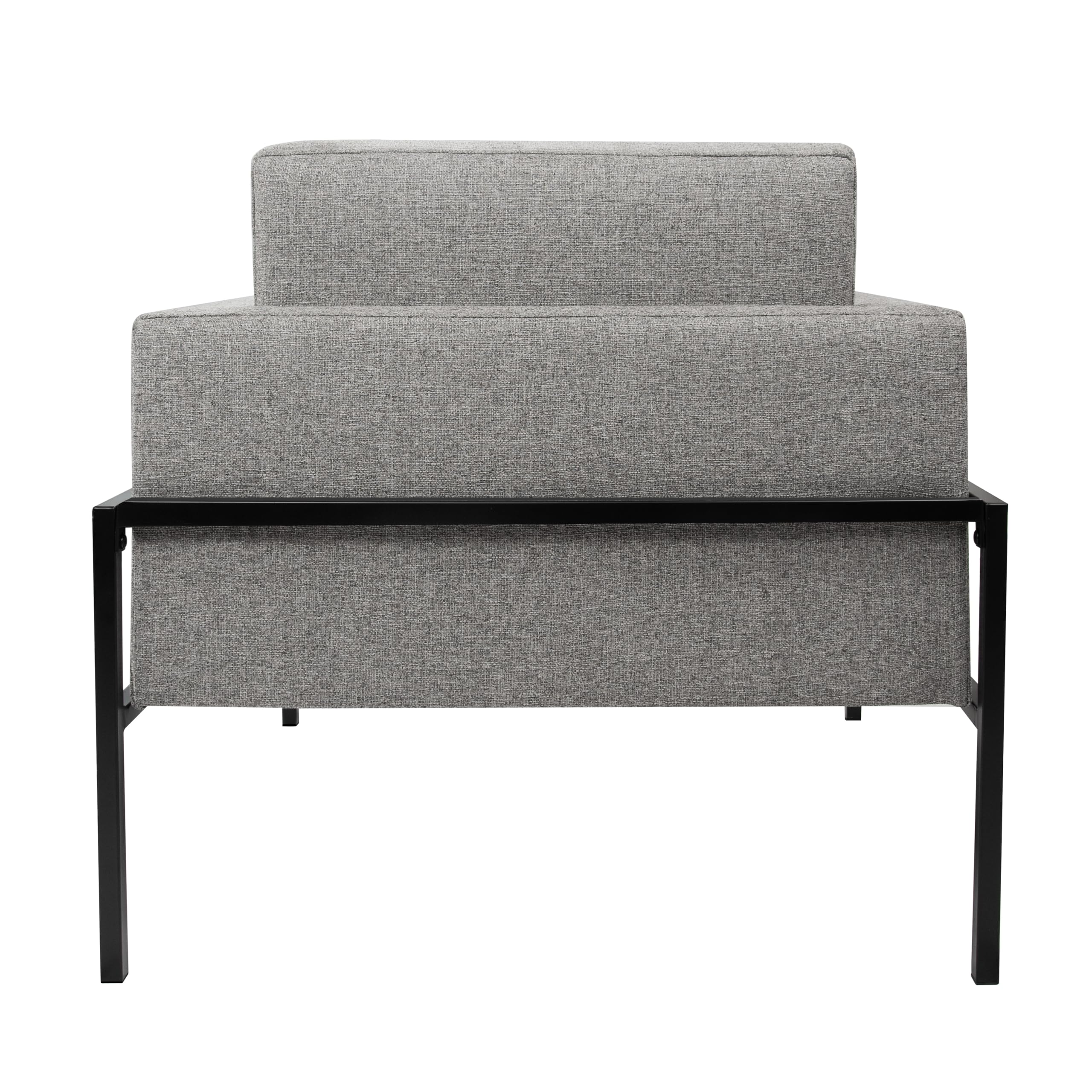 Modern Metal Frame Accent Chair| Home Décor|Accent Chairs for Living Room & Bedroom - Sustainable Gray Woven