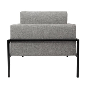 Modern Metal Frame Accent Chair| Home Décor|Accent Chairs for Living Room & Bedroom - Sustainable Gray Woven