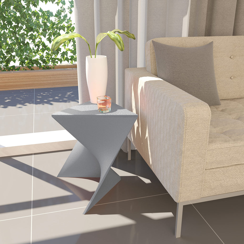 Modern Grey Accent Side Table - Stylish Side Vanity Table for Bedroom & Living Room