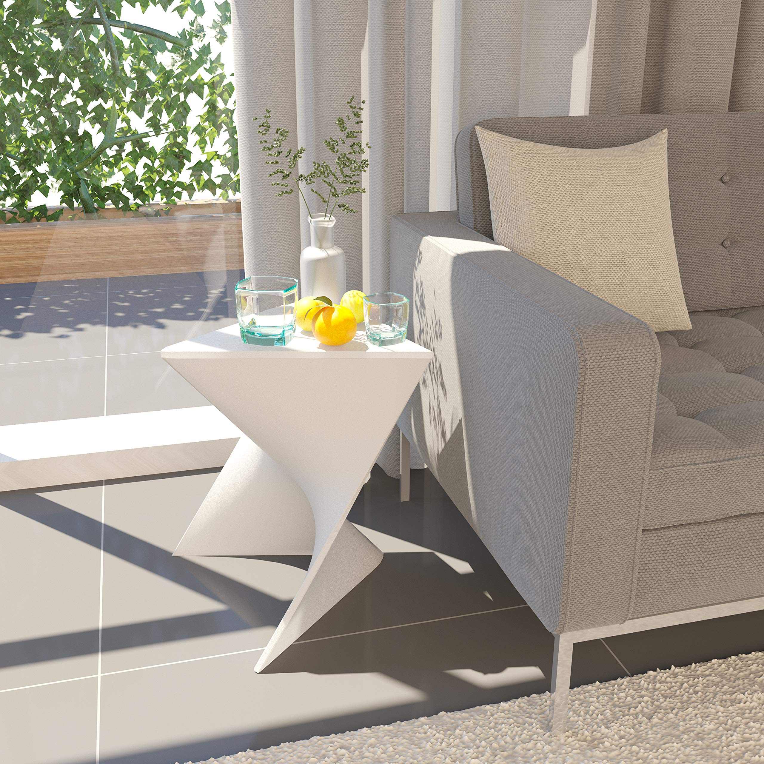 Modern Vanity Side Table, White