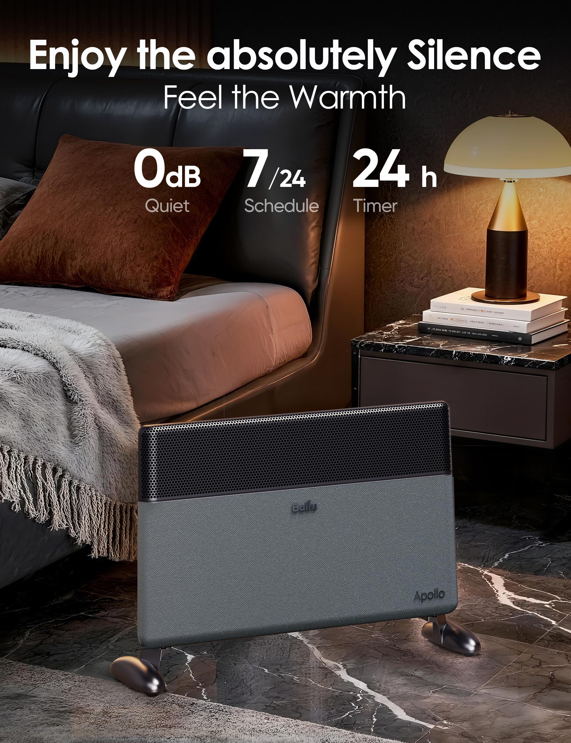 Convection Panel Space Heater for Large Room,Smart Quiet Heater with Programmable Thermostat,WiFi App Control,