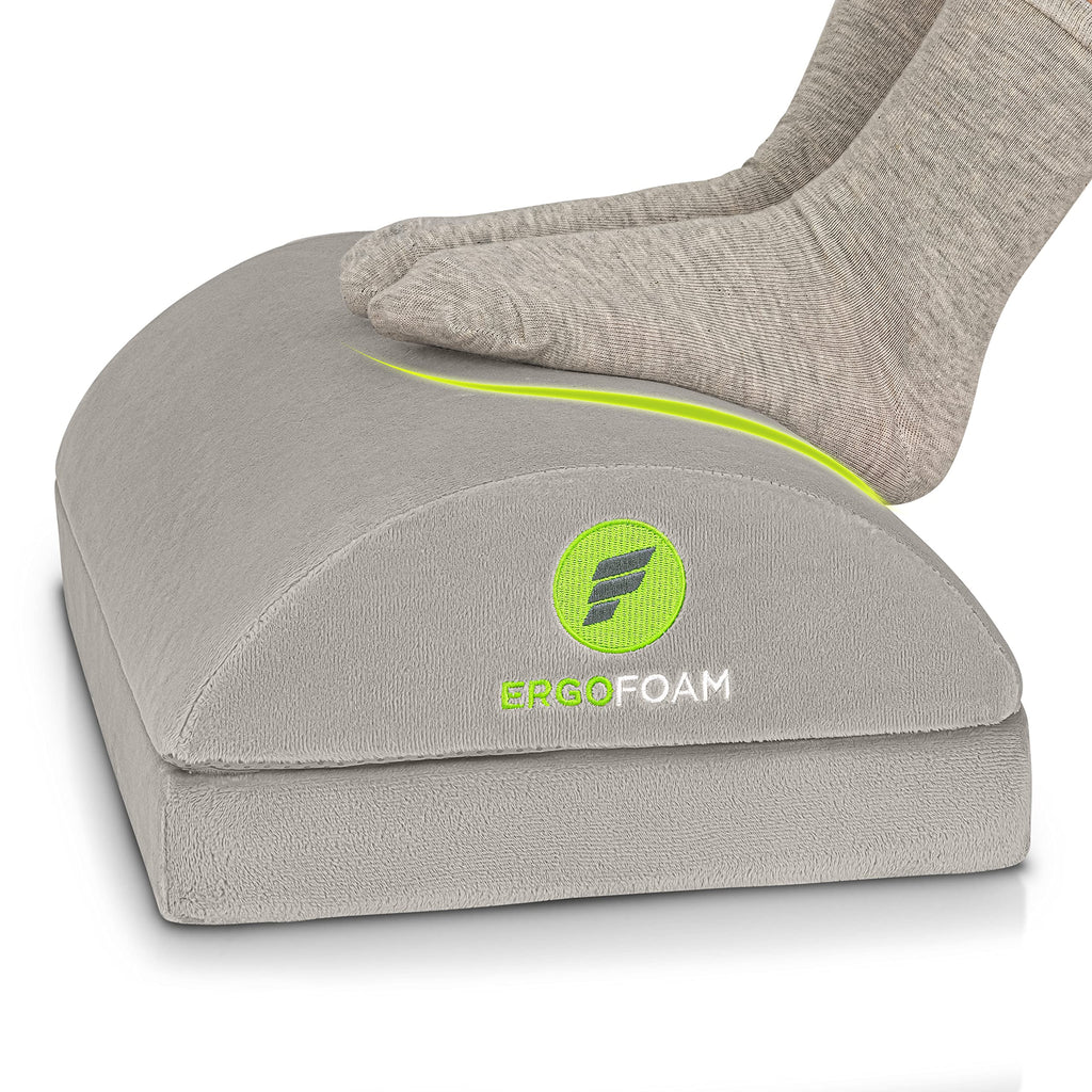 Foot Rest for Under Desk at Work - Chiropractor Endorsed 2in1 Adjustable Premium Under Desk Footrest - Ergonomic Desk Foot Rest with High-Density Compression-Resistant Velvet Soft Foam (Grey)