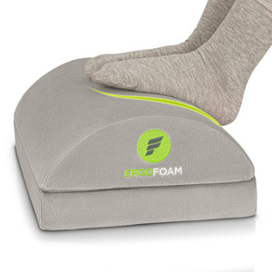 Foot Rest for Under Desk at Work - Chiropractor Endorsed 2in1 Adjustable Premium Under Desk Footrest - Ergonomic Desk Foot Rest with High-Density Compression-Resistant Velvet Soft Foam (Grey)
