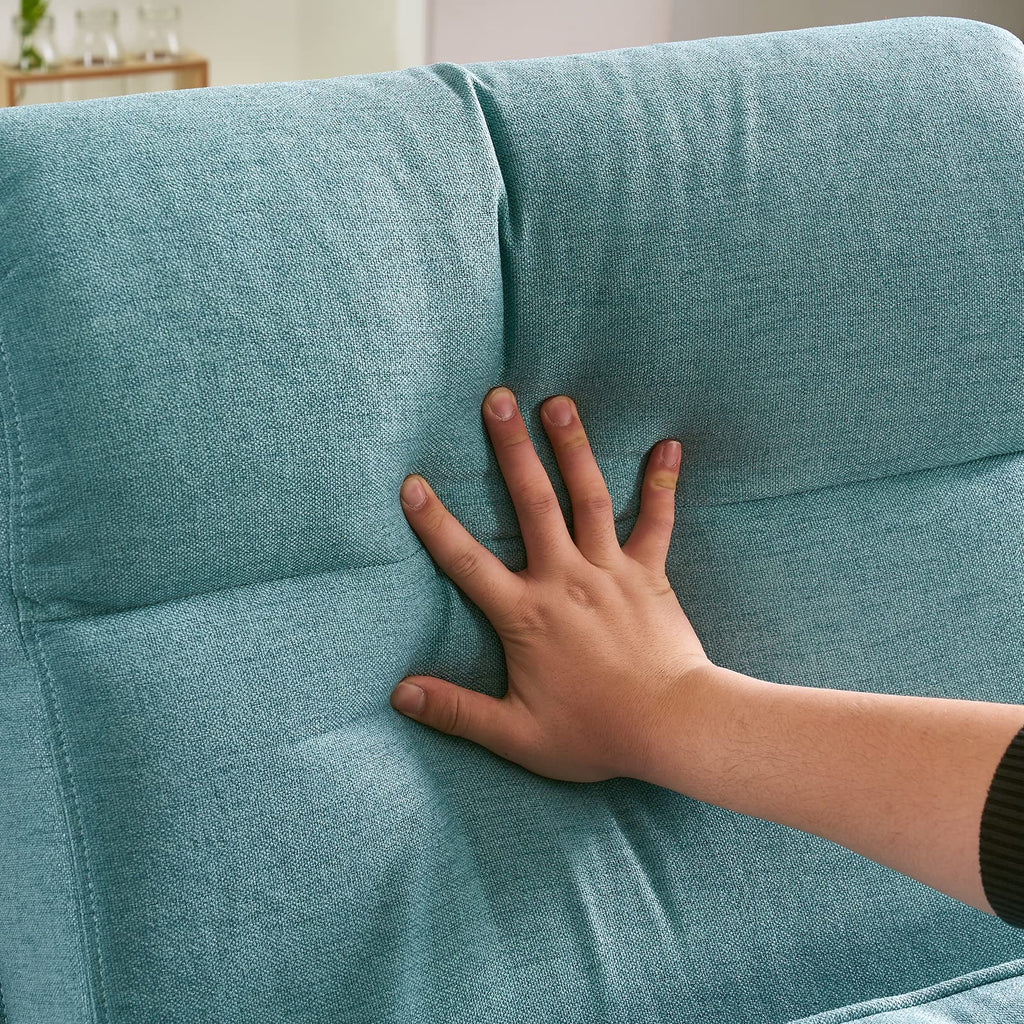 High Back Teal Accent Chairs Set of 2, Upholstered Mid Century Modern Lounge Chairs Reading Chairs Side Sitting Chair Solid Wood Farmhouse Armchairs for Living Room, Bedroom, Guest Room