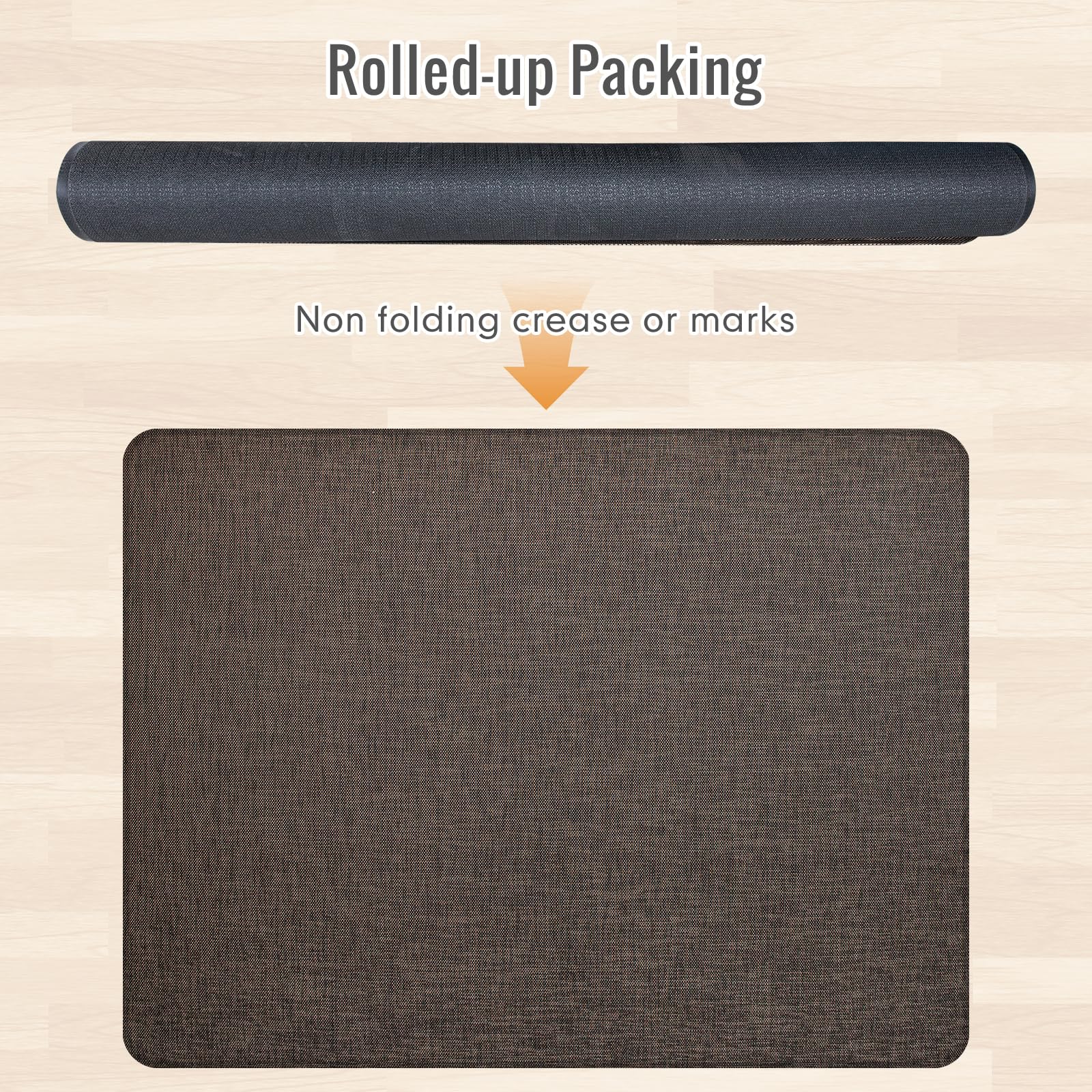 Office Chair Mat,40"x55" Anti-Slip Waterproof Hardwood Floor Chair Mat,Heavy Duty Floor Protector Rolling Chairs for Home Office(Coffee)