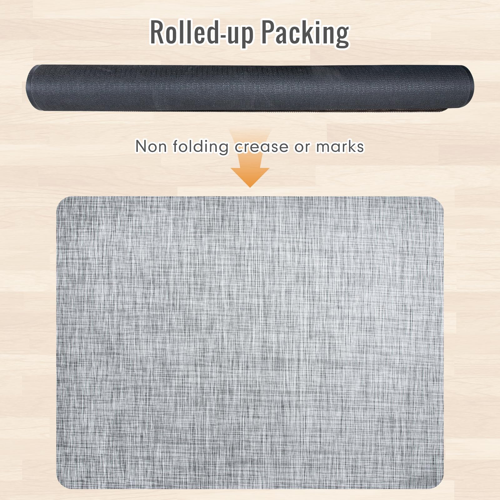 Office Chair Mat,40"x55" Anti-Slip Waterproof Hardwood Floor Chair Mat,Heavy Duty Floor Protector Rolling Chairs for Home Office(Grey)