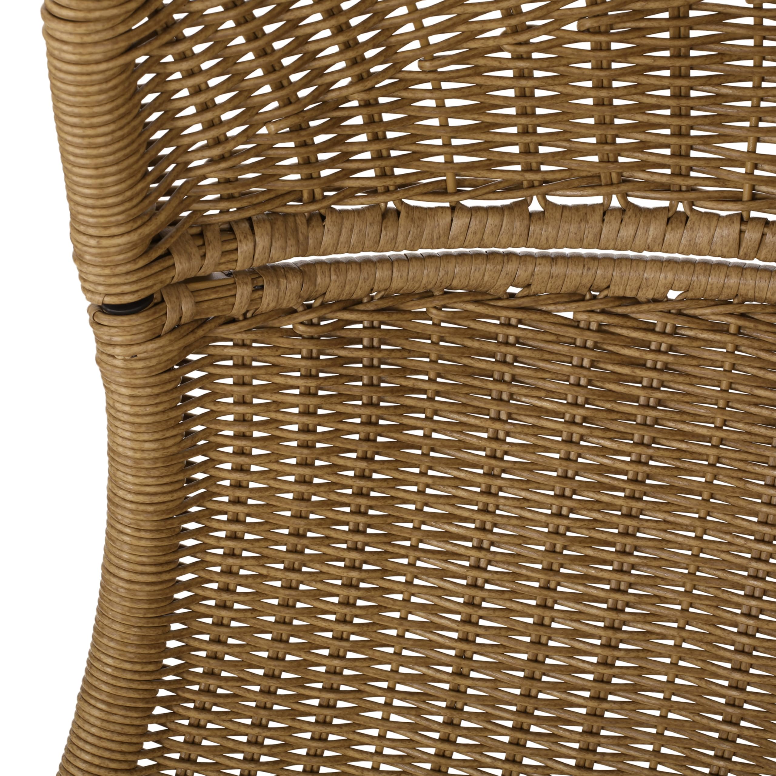 Hanging Basket Chair with Cushion, Outdoor Indoor Basket Chair, Boho Garden Rattan Lounger Porch Swing Furniture, Modern Patio Decor, Brown+Beige