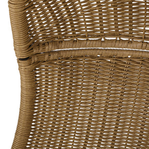 Hanging Basket Chair with Cushion, Outdoor Indoor Basket Chair, Boho Garden Rattan Lounger Porch Swing Furniture, Modern Patio Decor, Brown+Beige