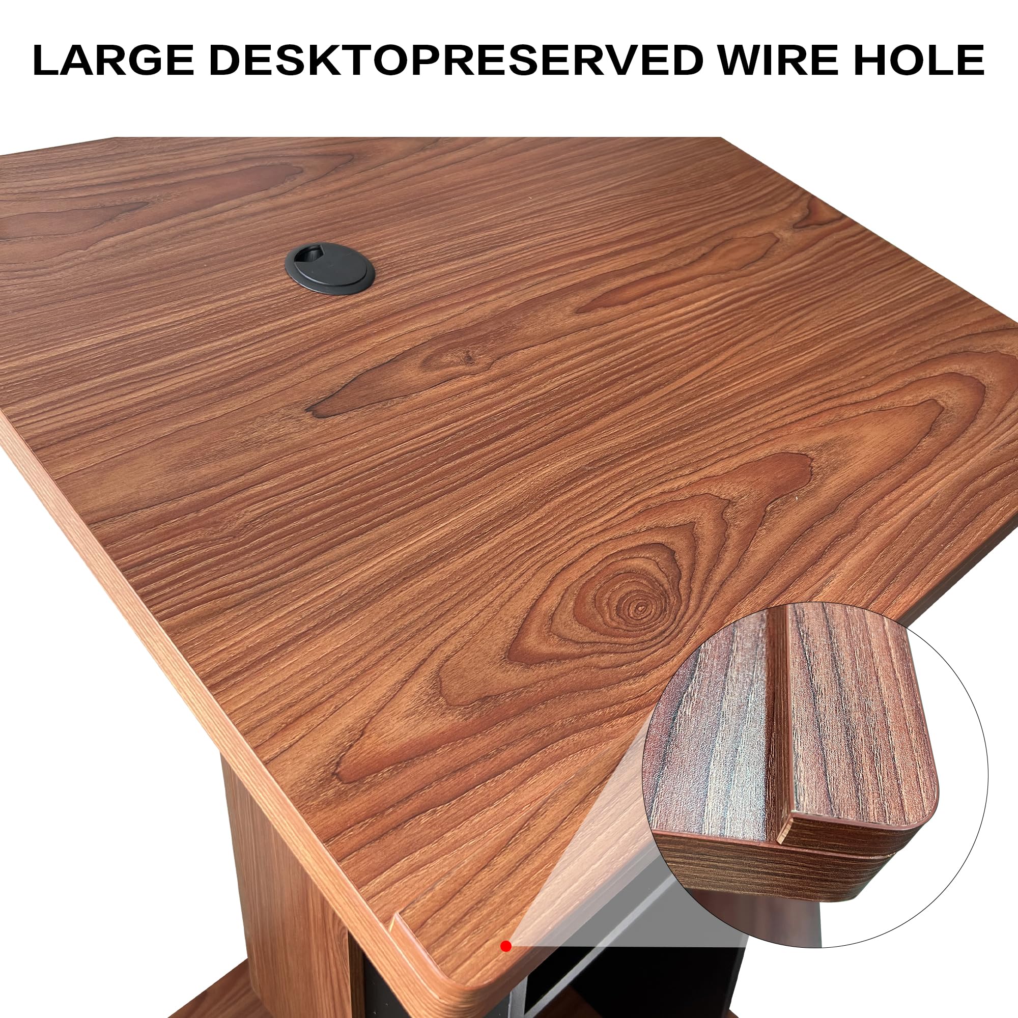 Wood Podium with Wheels,Wooden Lectern Stand,15MM Particle Board,Elegant Design with Storage,Mic Stand Space, Wooden Pulpit for Restaurants,Churches,Seminars and Schools