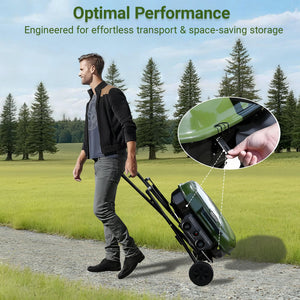 Propane Gas Grill, Portable Standup Grill with Folding Cart & Push-Button Ignition, Ideal for Camping, Tailgating, BBQ, Backyard, Patio & More